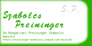 szabolcs preininger business card